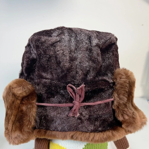 Vintage Dark Brown Unisex  Winter Genuine Muskrat Fur Russian Style Ushanka Hat - Picture 4 of 6